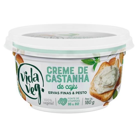 Vida Veg · Creme castanha de caju com ervas e pesto (180 g)