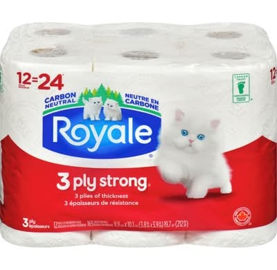 Royale papiers hygiéniques résistants à 3 épaisseurs - 3 ply strong bathroom tissues (12 unités)