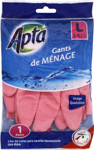 Gants de ménage apta classic x2 t.l