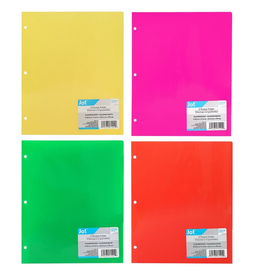 Jot 2 Pocket Folder, Assorted Colors, 1-ct.