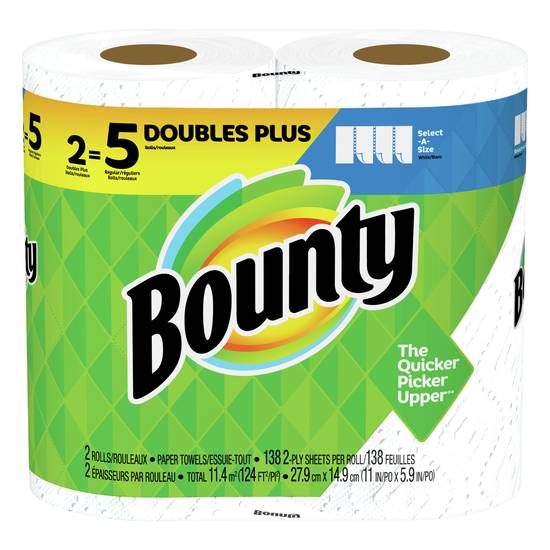 Bounty Double Plus Roll Paper Towels (2 ct)