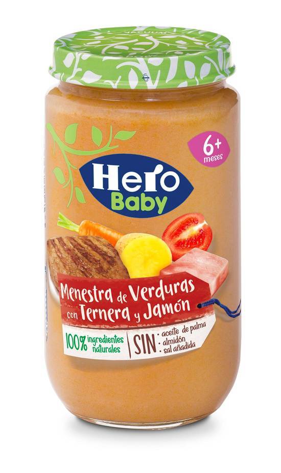 HERO Baby menestra con jamón y ternera tarrito 235 gr