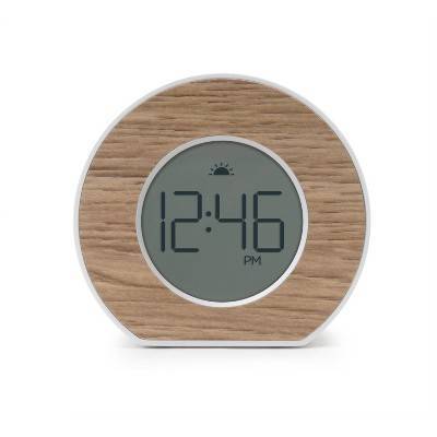 Capello Wood Toc Round Alarm Table Clock