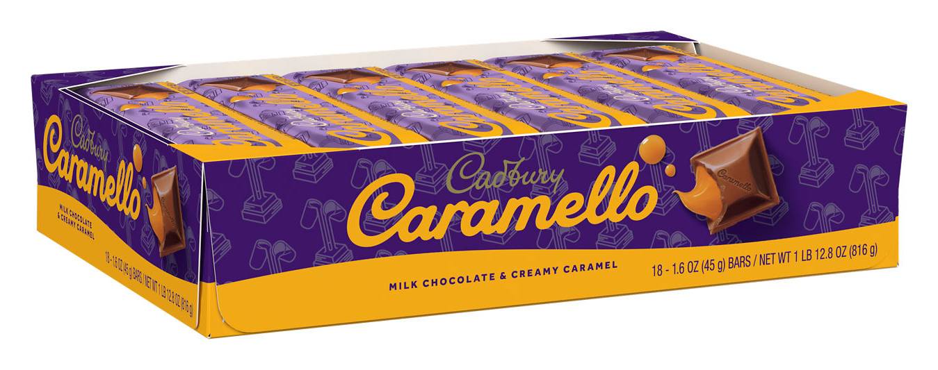 Cadbury Caramello Bars, Milk Chocolate-Caramel (1.6 oz, 18 ct)