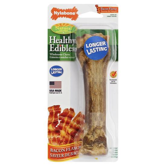 Nylabone Healthy Edibles Bacon Flavored Souper Dog Bone Chews