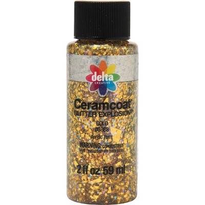 Delta Ceramcoat Glitter Explosion Acrylic Paint, Gold (2 fl oz)