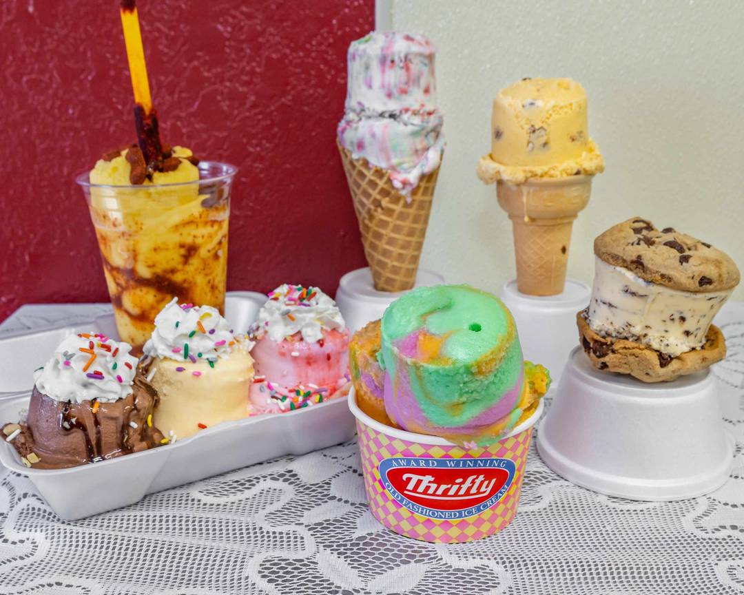 Thrifty ice cream menu editorial stock photo. Image of grocery