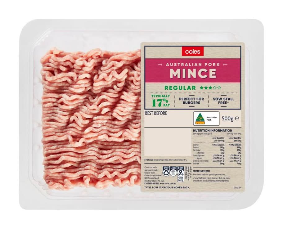 Coles Regular Mince Pork (500g)