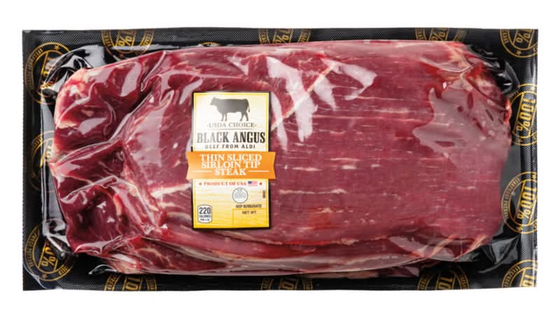 USDA Choice Black Angus Beef Thin Sliced Sirloin Tip Steak for Carne Asada
