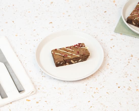 Raspberry & White Chocolate Brownie Slice