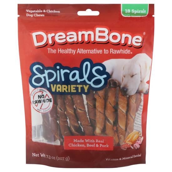 Dream Bone Spirals Variety Vegetable & Chicken Dog Chews ( 18ct )