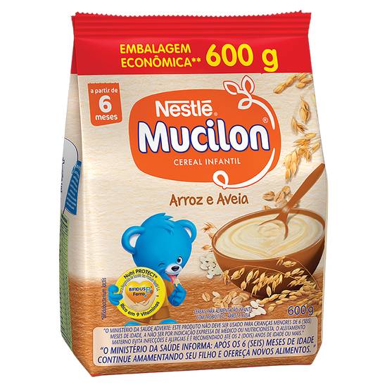 Mucilon cereal infantil arroz e aveia (600 g)