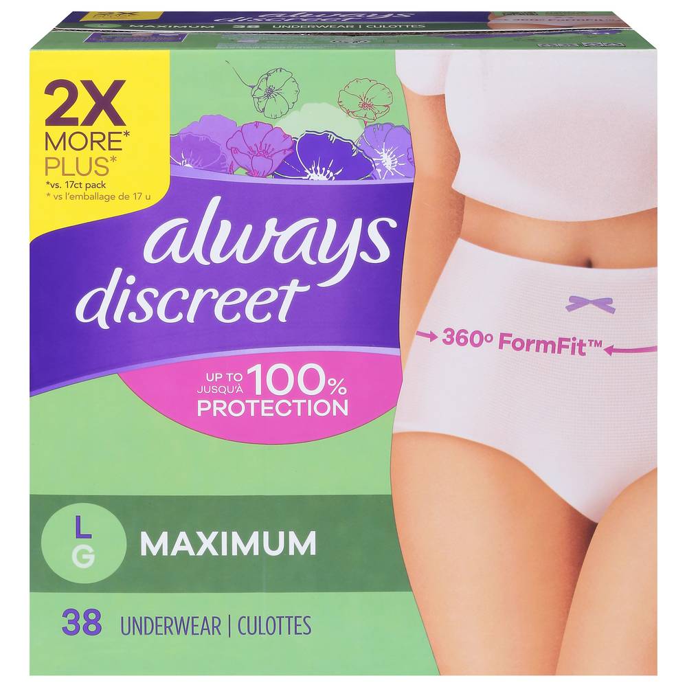 Always Discreet Maximum Underwear L (38 ct)