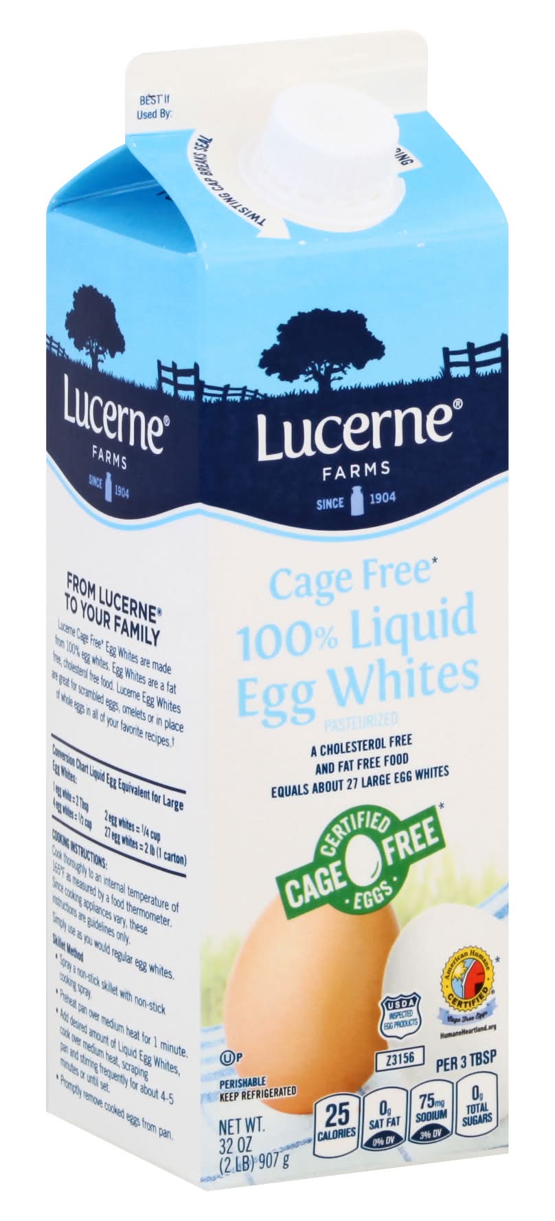 Lucerne Cage Free 100% Liquid Egg Whites (32 oz)