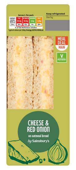 Sainsbury's Cheese & Red Onion on Oatmeal Bread