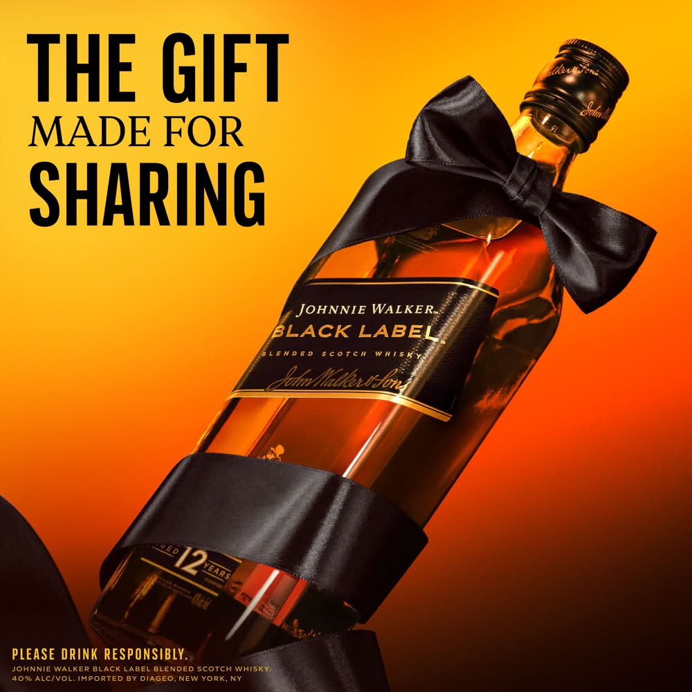 Johnnie Walker Black Label Blended Scotch Whisky 12 Year Old (375