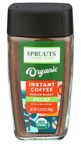 Sprouts Organic Decaf Medium Roast Instant Coffee Jar