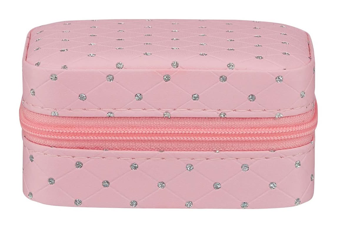 Mini Pink Travel Jewelry Box Organizer