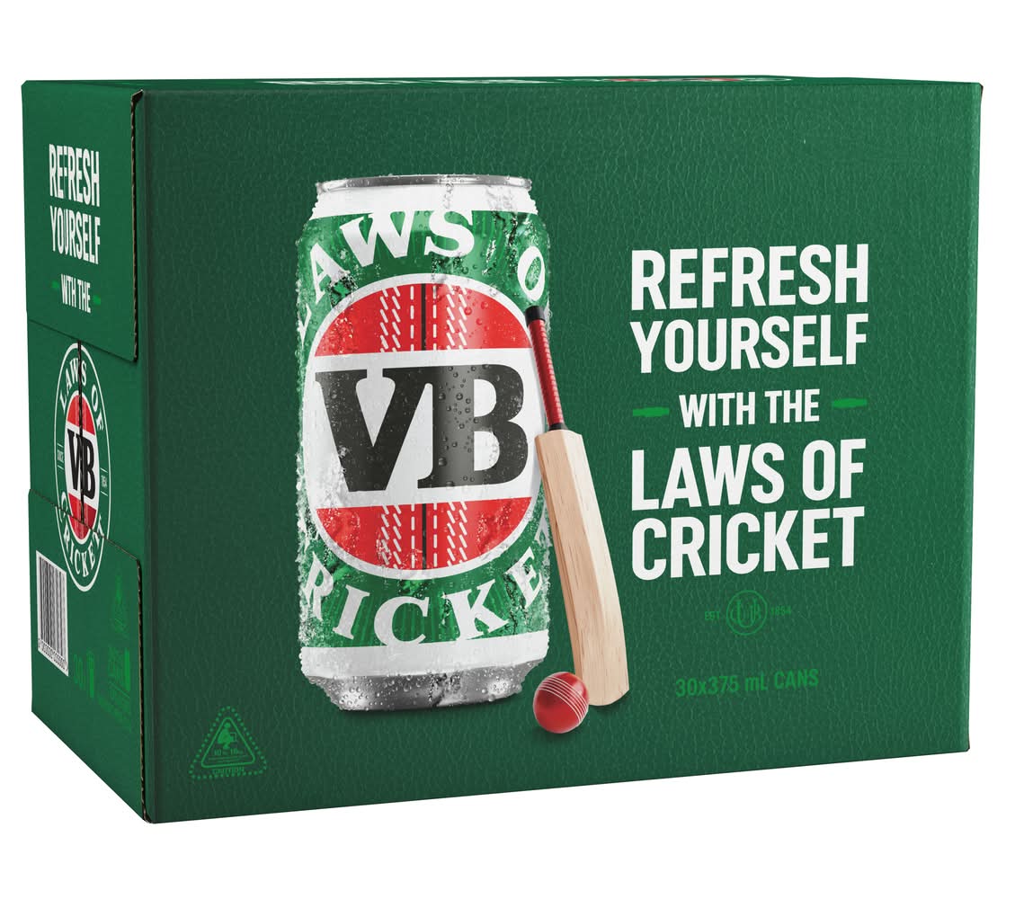 Victoria Bitter Block Can 375mL x Pack 30