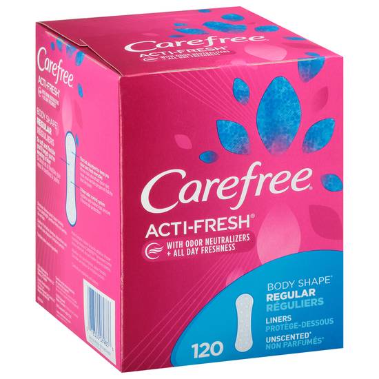Carefree Acti-Fresh Body Shape Regular Unscented Liners (120 ct)