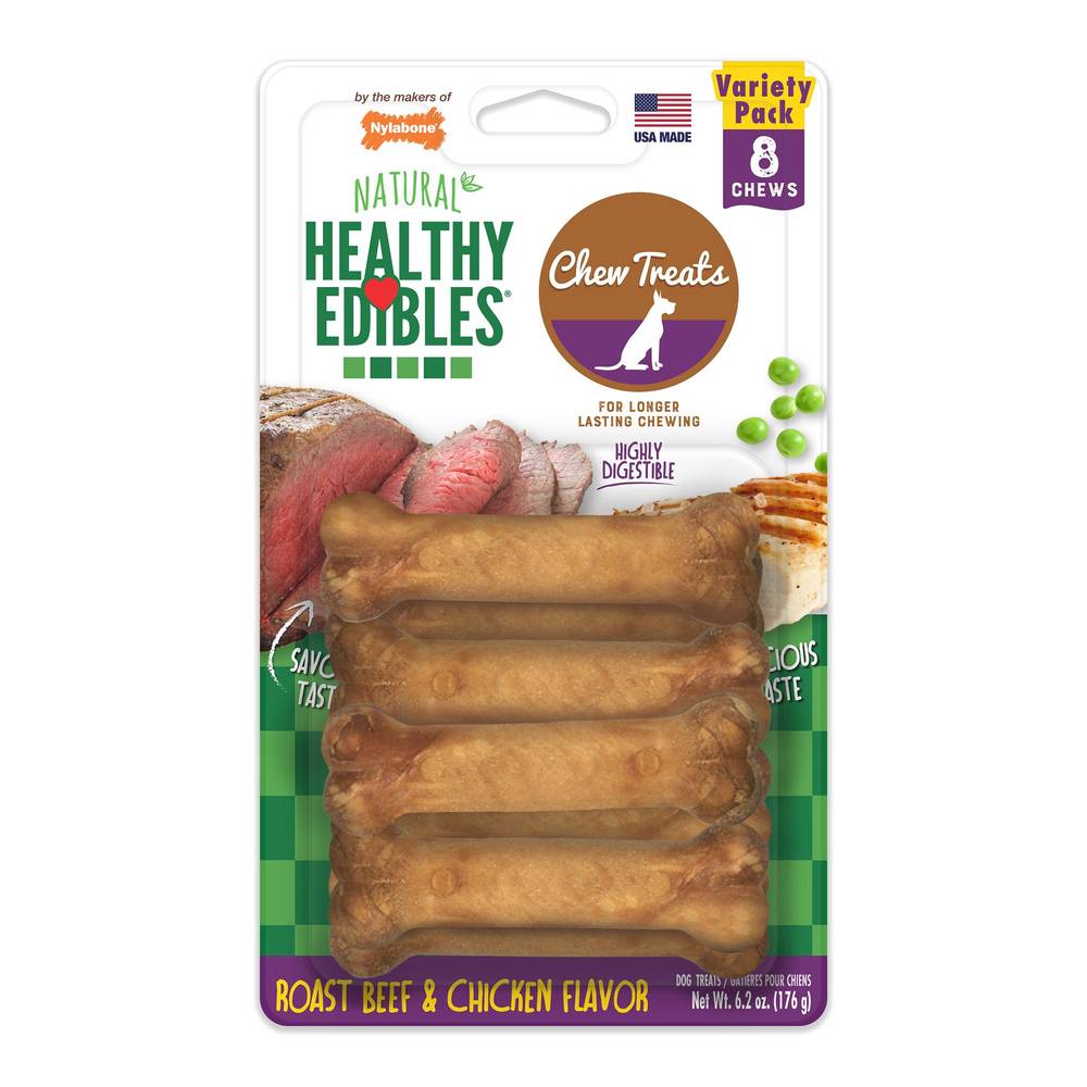 Nylabone® Healthy Edibles® Dog Treats - 8 Pack (Flavor: Variety, Size: 8 Count)