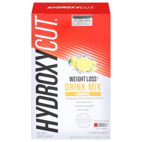Hydroxycut Drink Mix Lemonade (21 ct, 63 g)