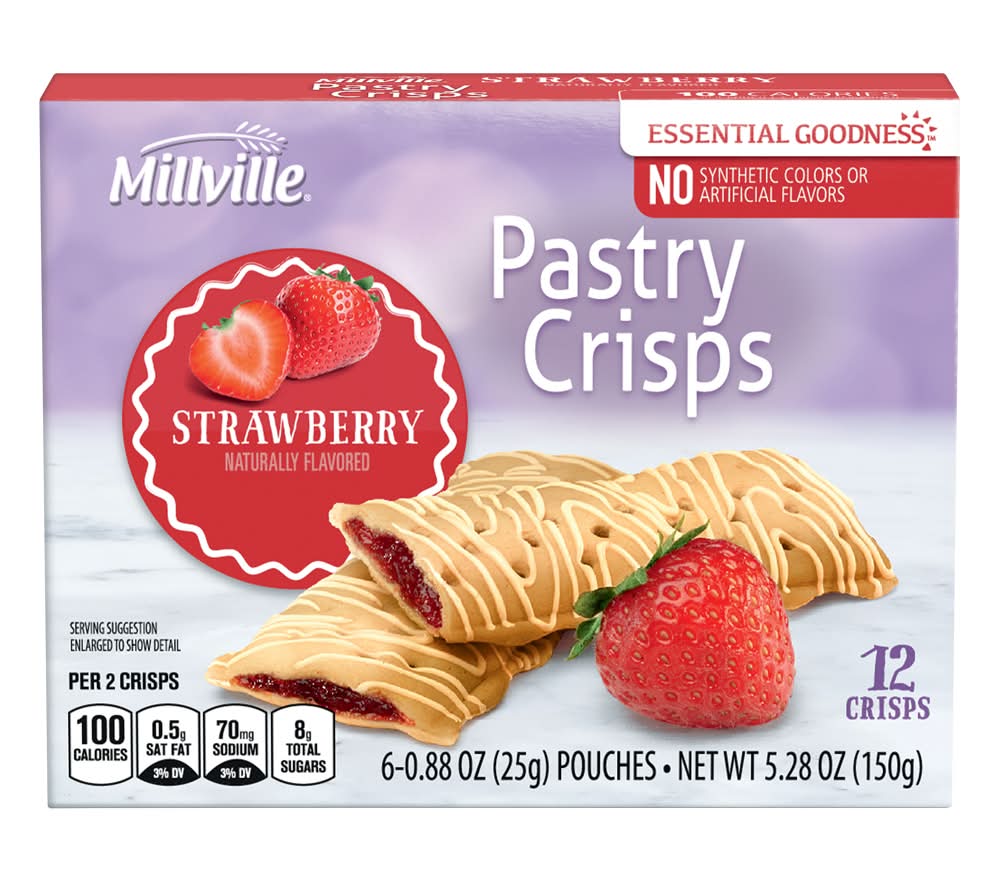 Millville Pastry Crisps, Strawberry (6 x 0.88 oz)
