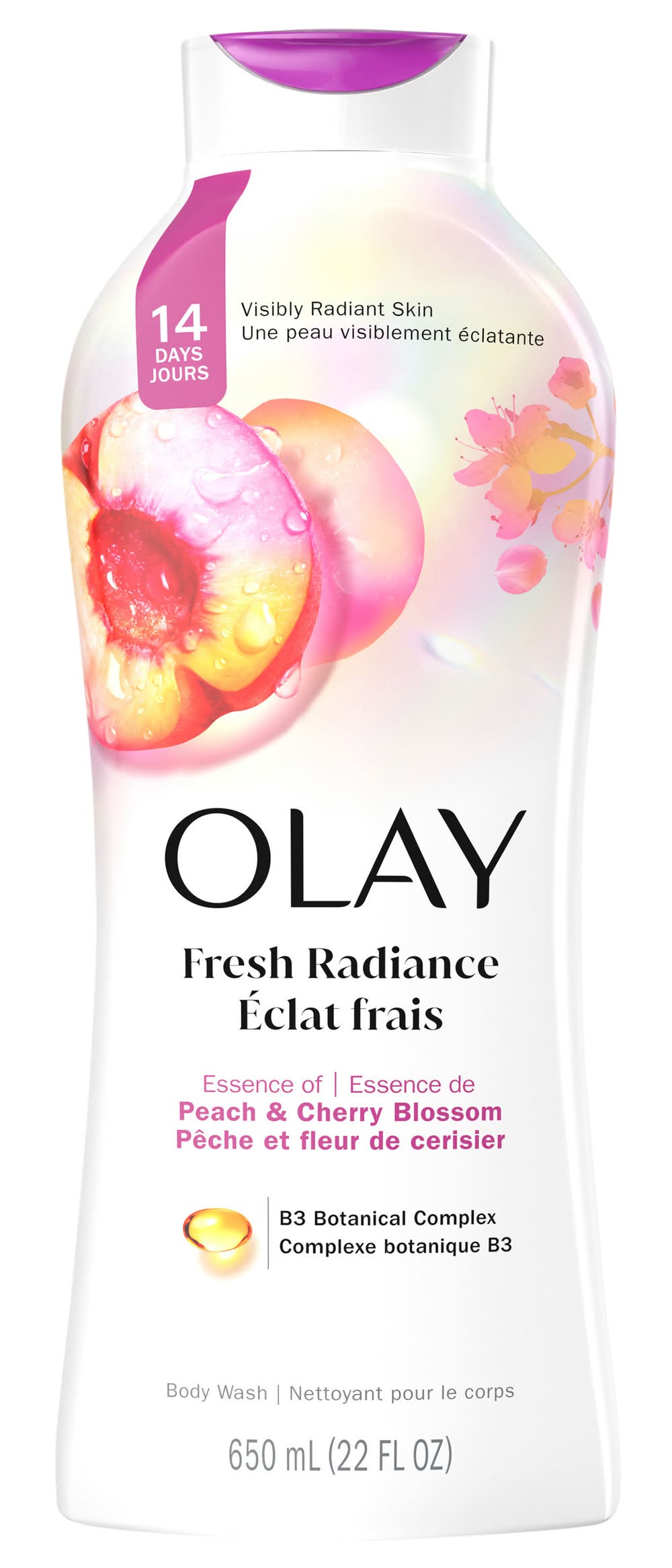 Olay Fresh Outlast Paraben Free Body Wash With Energizing, Peach-Cherry Blossom (22 fl oz)