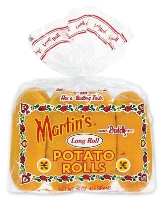 Martin's - Long Potato Roll - 8ct Pack (Case of 1)