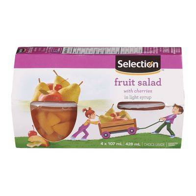 Selection Fruit Salad With Cherries in Light Syrup (4x107 ml)