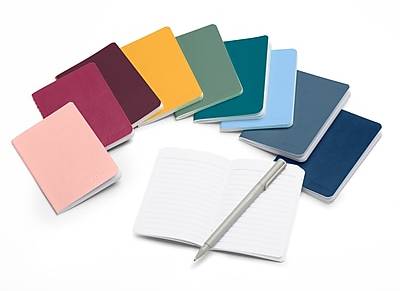 Poppin Mini 1-Subject Pocket Notebook, 3.5 x 5, College Ruled, 32 Sheets, Assorted Colors, 10/Set (107789)