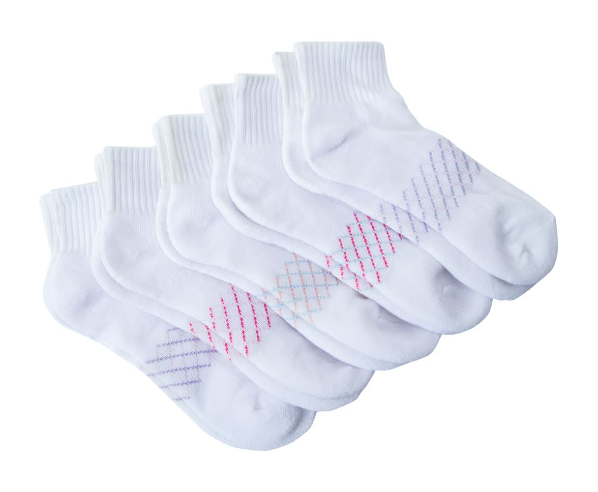 Juniors Series-8 Fitness™ White Performance Qtr Crew Socks 5-Pairs White