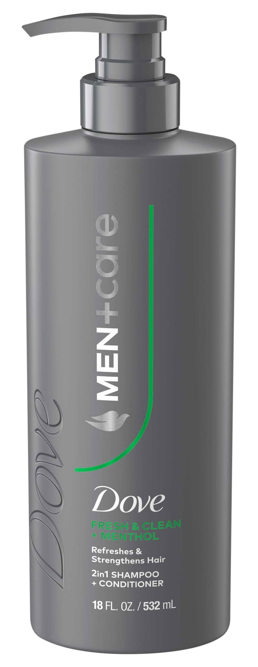 Dove Men+Care Fortifying 2-in-1 Shampoo & Conditioner, Fresh & Clean Menthol (18 fl oz)