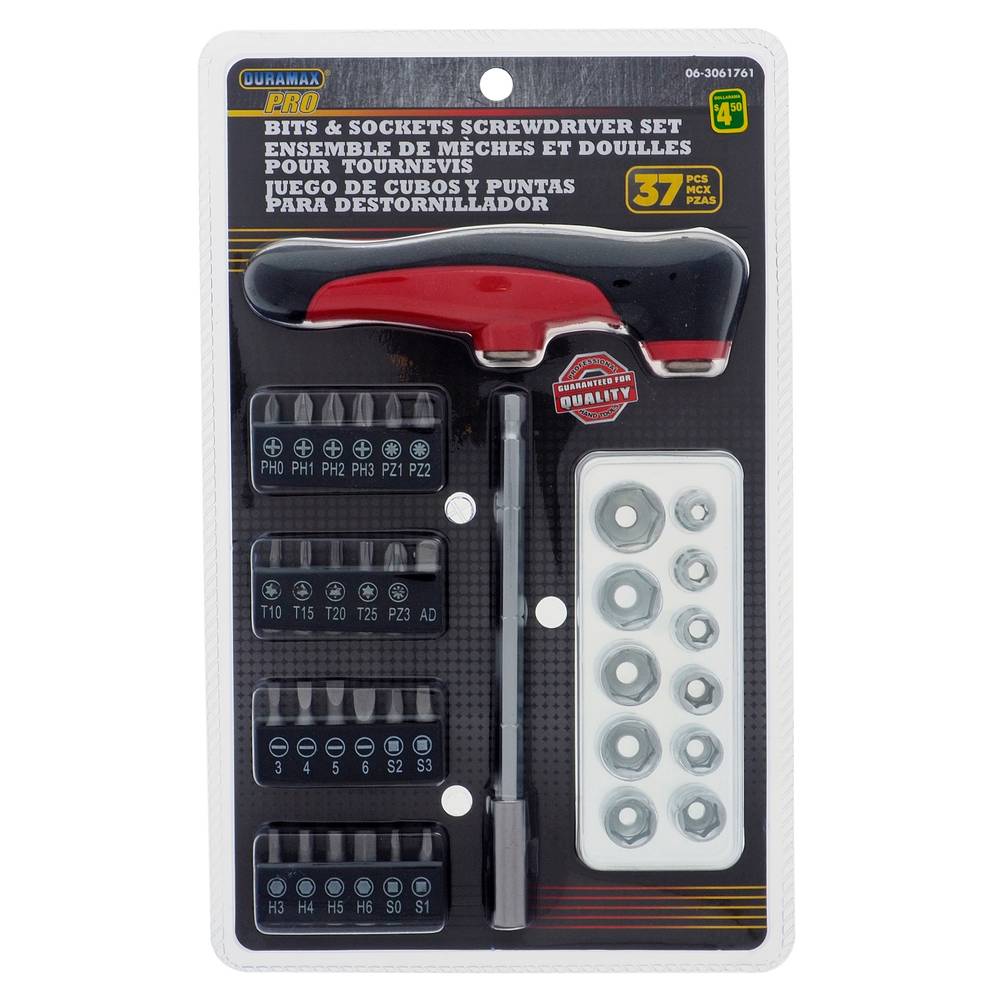 Bits & Sockets Screwdriver Set, 37Pk