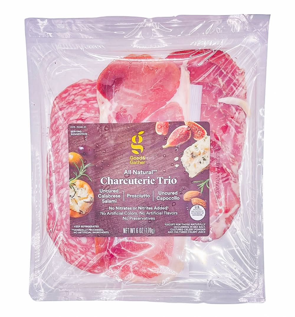 Good & Gather Uncured Calabrese Salami Prosciutto Capocollo Charcuterie Trio (6 oz)