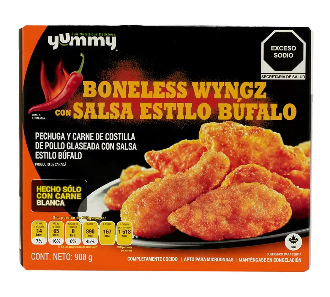 Yummy · Boneless de pollo cocido con salsa búfalo congelados (908 g)