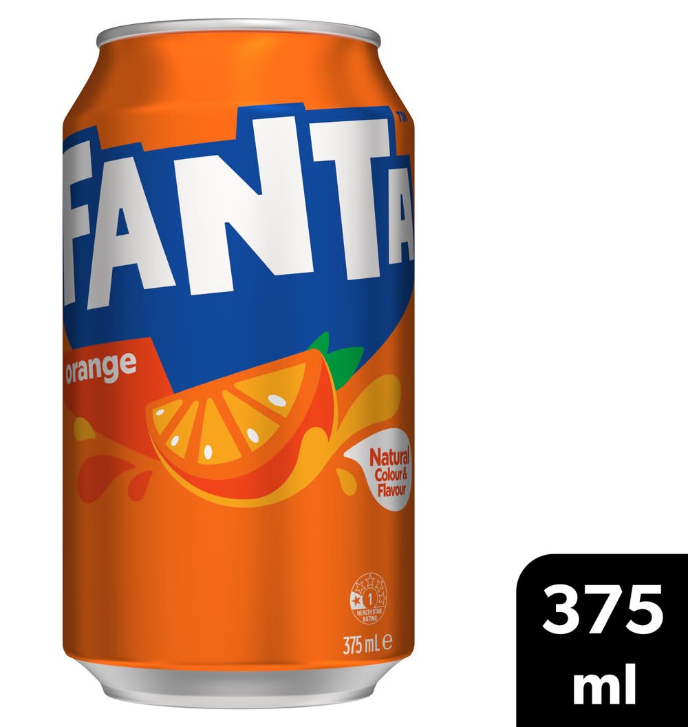 Fanta Soft Drink, Orange (375mL)