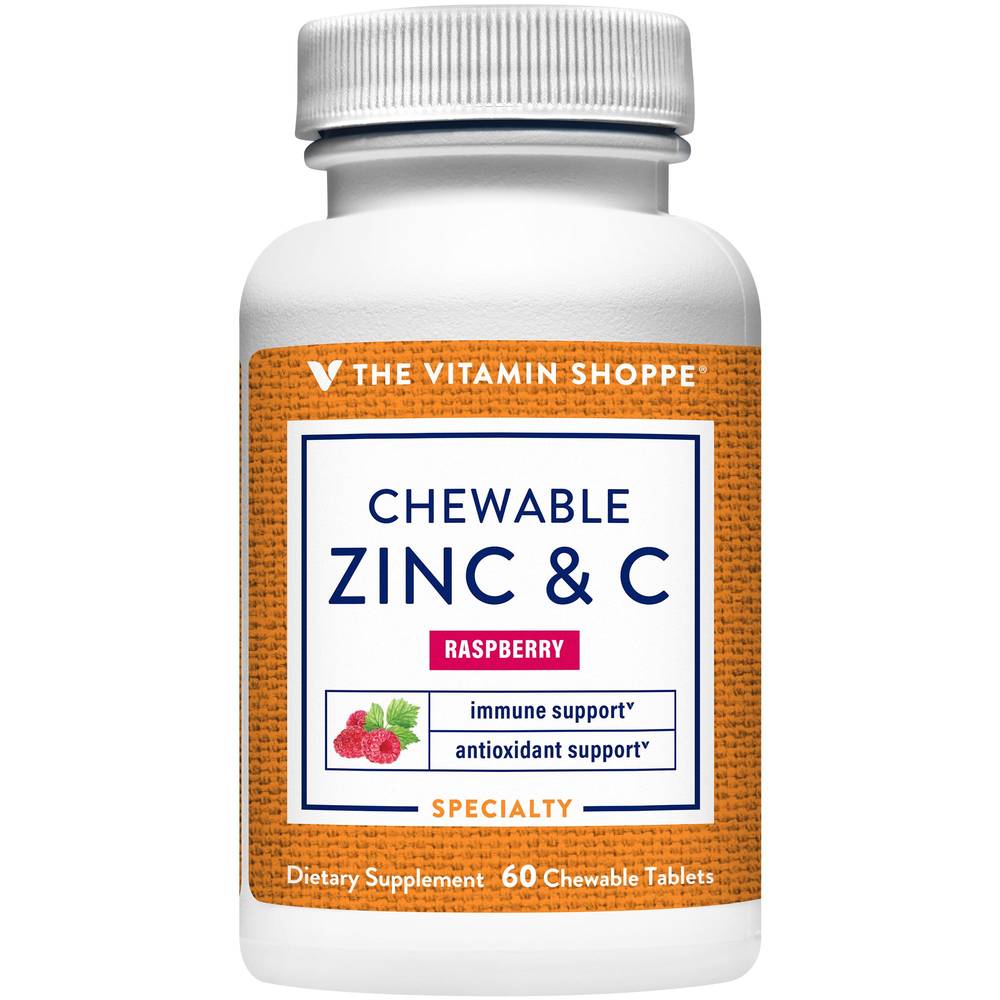The Vitamin Shoppe Zinc With Vitamin C Chewable Tablets (60 ct)(raspberry)