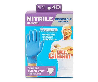 Mr. Clean Nitrile Disposable Gloves (40 ct) (blue)