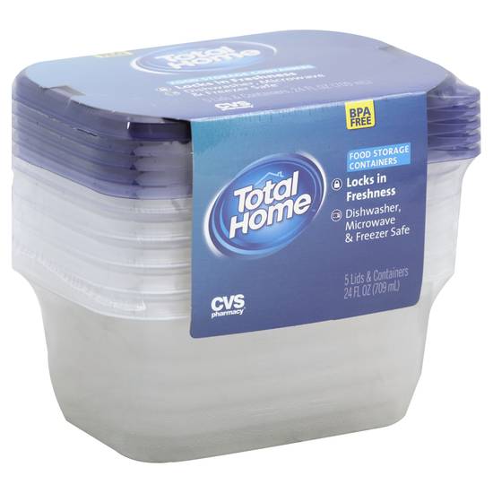 Total Home Food Storage Containers - 5 ct | CVS