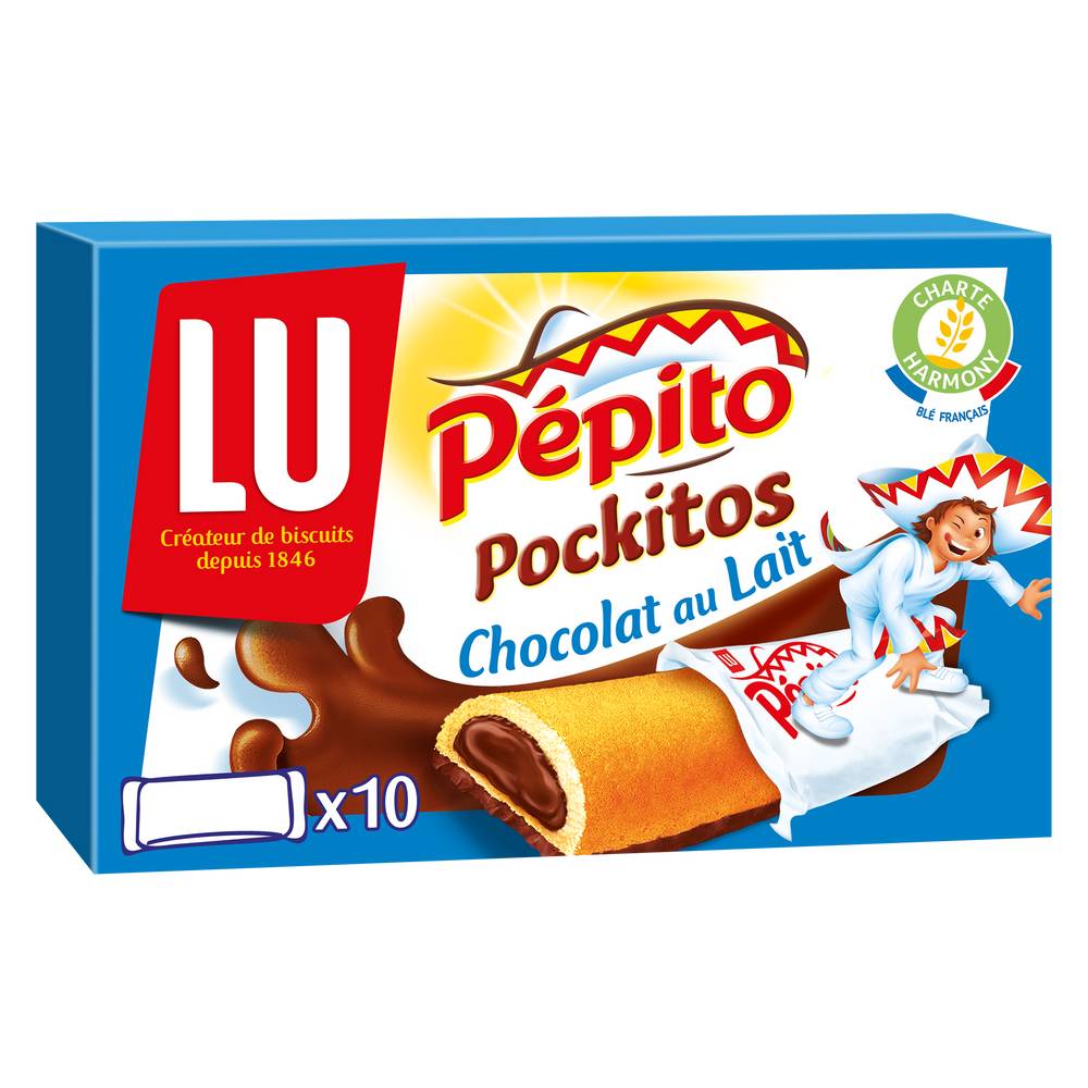 LU - Pépito biscuits barre fourrés pockitos, chocolat au lait (10)