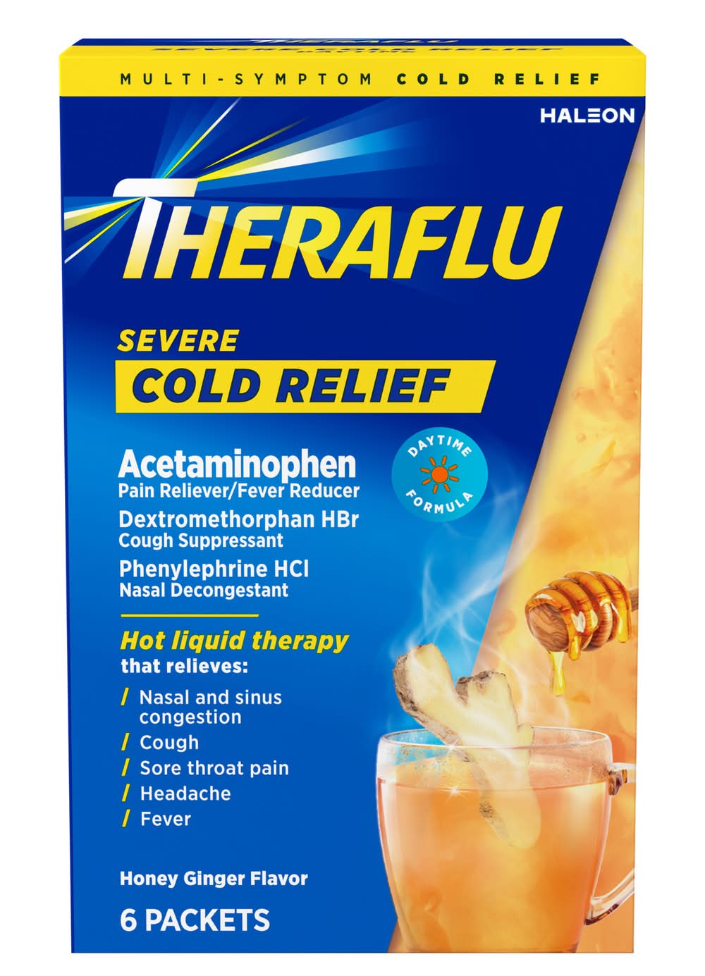 Theraflu Severe Cold Relief, Honey Ginger
