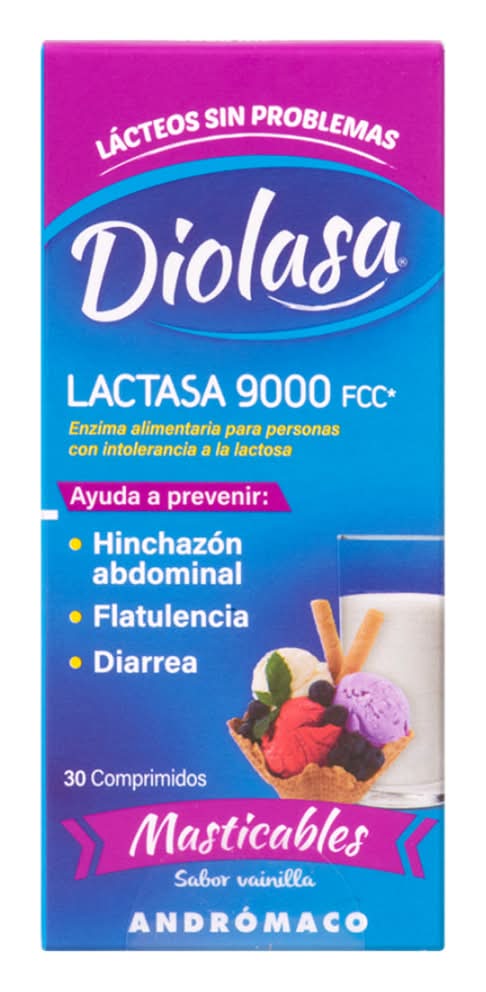 Diolasa lactasa compridos masticables 9000 fcc (Vainilla)