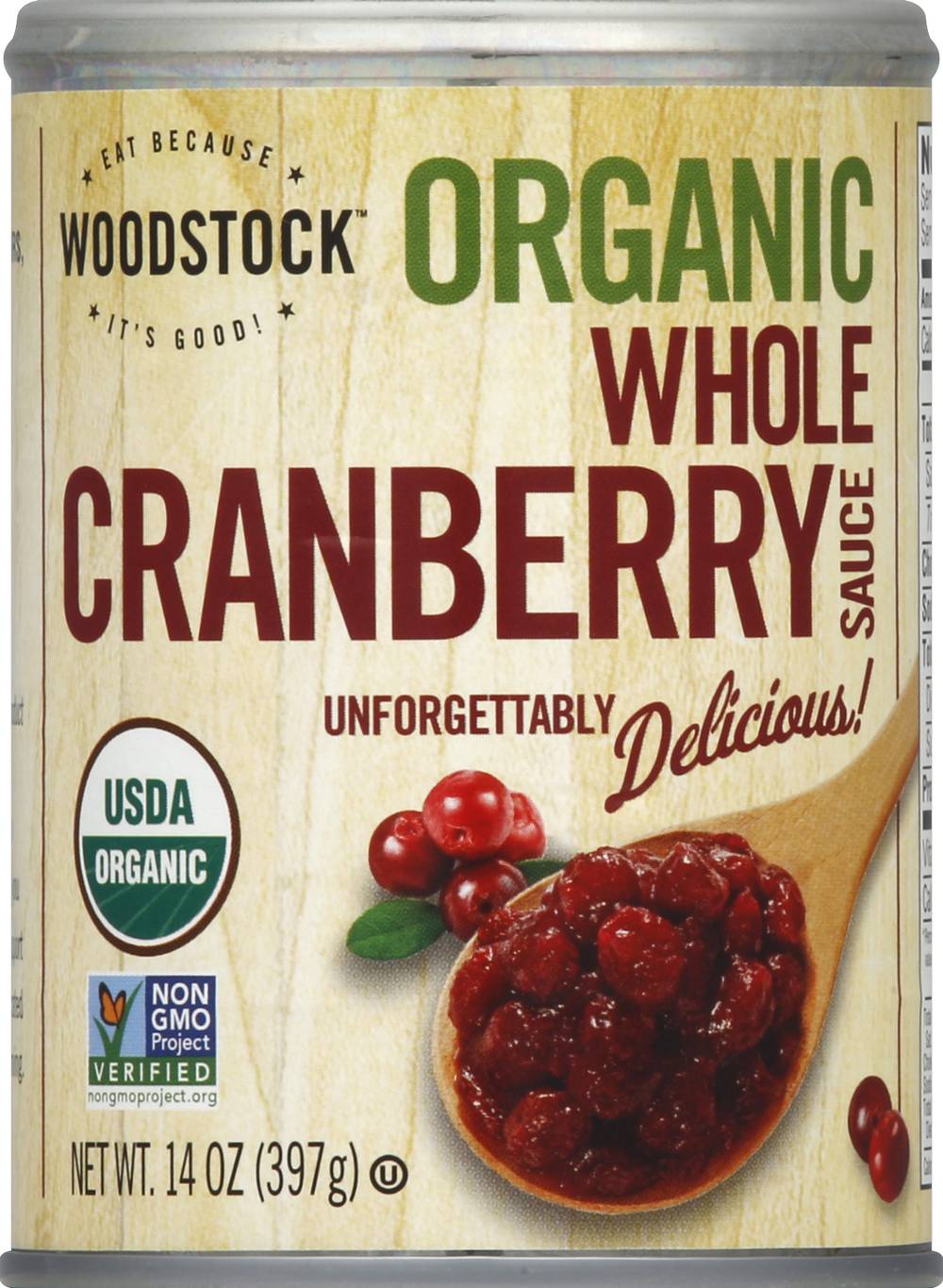 Woodstock Organic Whole Cranberry Sauce (14 oz)