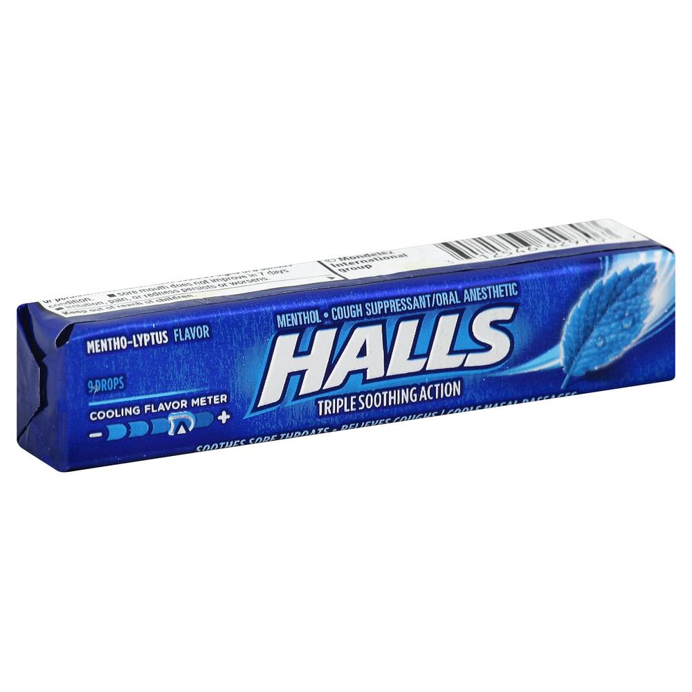 Halls Triple Soothing Action Cough Suppressant, Mentho-Lyptus (9 ct)