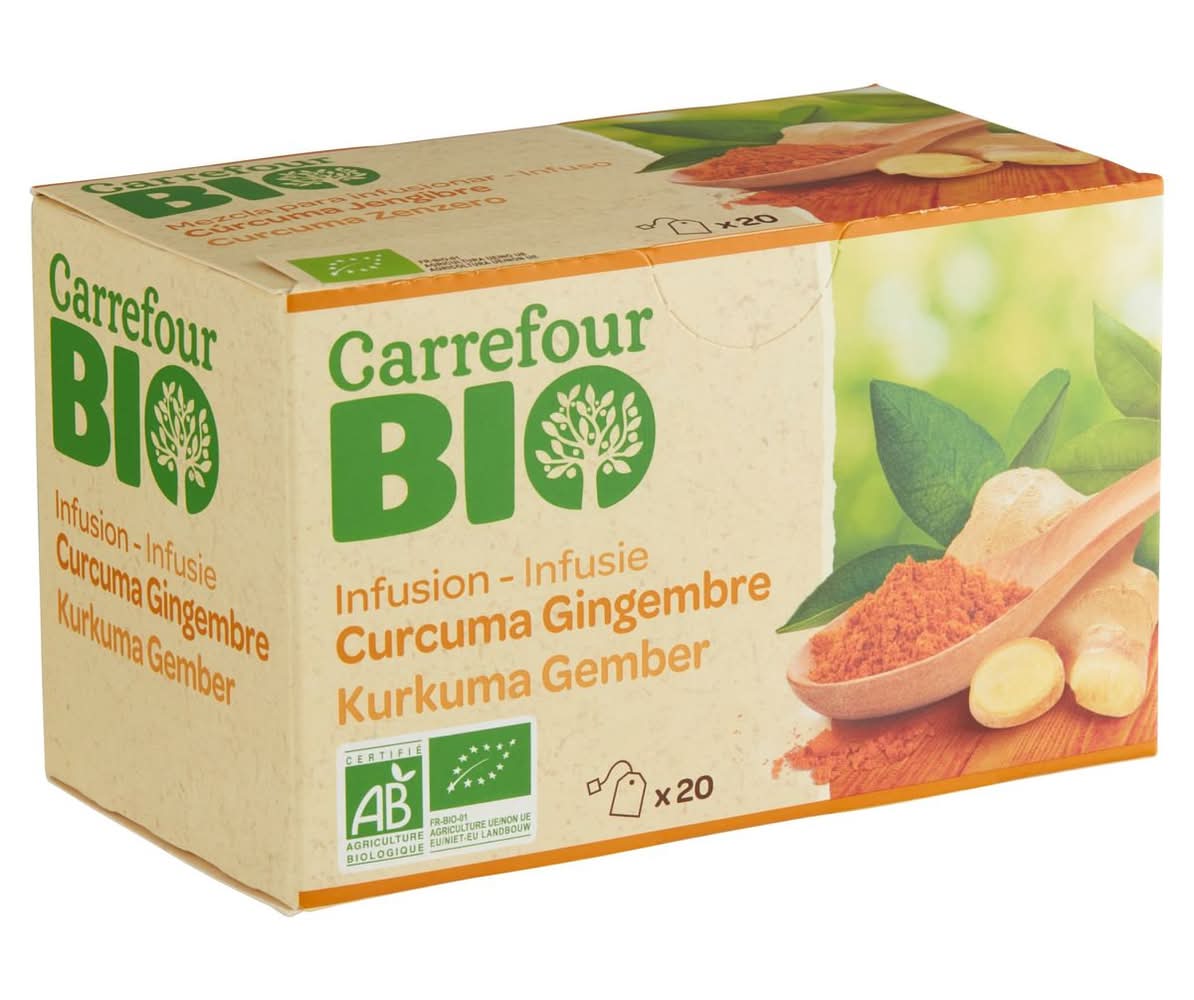 Carrefour Bio Infusion Curcuma Gingembre 20 x 1.5 g