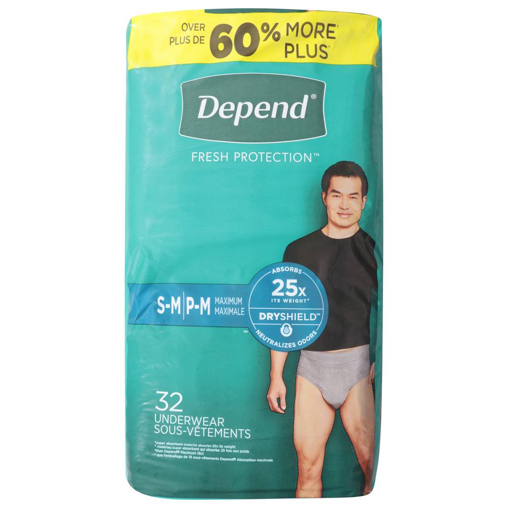 Depend Maximum Absorbency S/M Underwear For Men