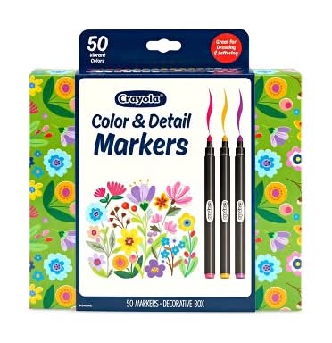 Crayola Color and Detail Markers, Assorted (50 ct)