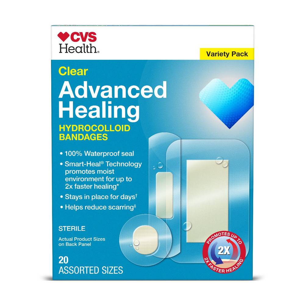 Cvs Health Clear Advanced Healing Hydrocolloid Bandages 20ct
