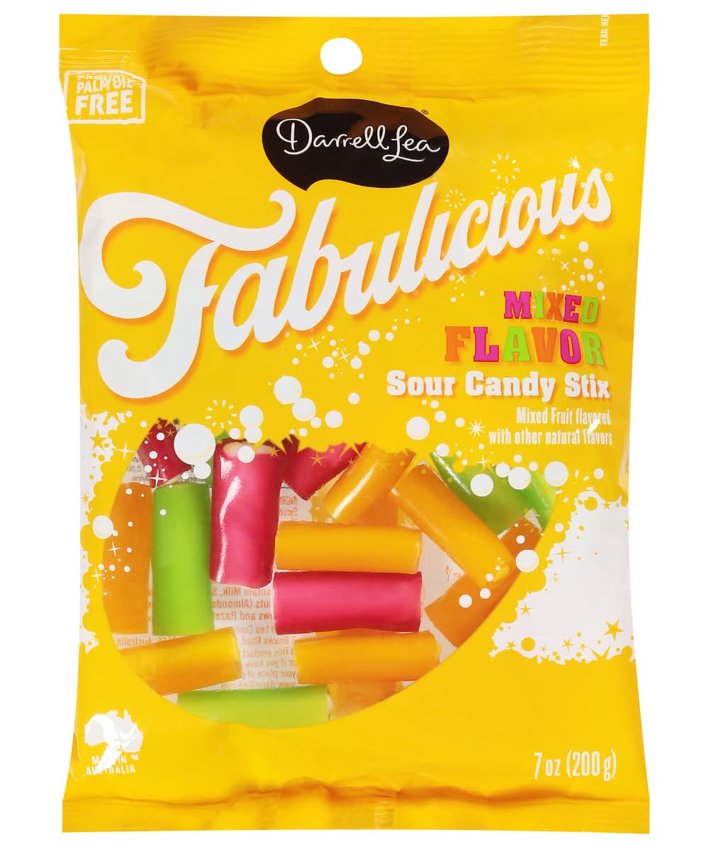 Darrell Lea Candy Stix, Sour Mixed Fruit (7 oz)